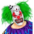 Skräckclownmask med grönt hår