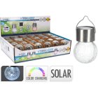 Hängande Solcellsdriven Lampa Krackelerat Glas Genomskinlig