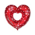 I Love You Hjärta Folieballong Röd