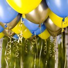 Premium Ballongtak Gul/Blå/Guld