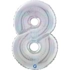 Sifferballong 8 Holografisk Silver