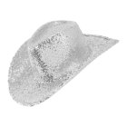 Paljett-cowboyhatt silver