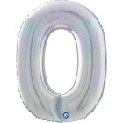 0 Folieballong Holografisk Silver
