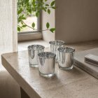 Metalliska Splatter Ljusstakar Silver, 4 st.