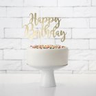 Happy Birthday Tårttopper Guld