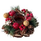 Julkrans Ljusstake Röd