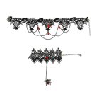 Spindel Choker & Armband Svart/Röd