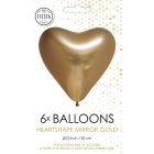 Hjärtformade Latexballonger Guld