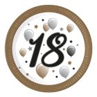 18 År Papperstallrikar Guld