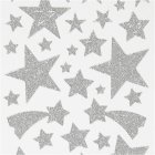 Stjärnglitterklistermärken Silver