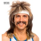 Hockeyfrilla Peruk Med Mustasch Blond