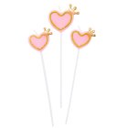 Prinsesskrona Hjärta Tårtljus Ljusrosa/Guld