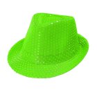 Paljett‑fedora neongrön