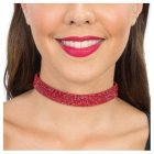 Glittrig Choker Röd
