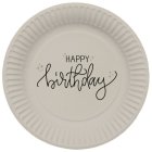 Happy Birthday Papperstallrikar Crème/Svart
