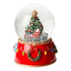 Snöglob Med Musik Julgran Röd