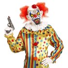 Skräckclown latexmask med hår och hatt