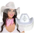 Cowboyhatt Med Pärlfransar Vit