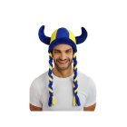Svensk Vikingahjälm med Flätor Blå/Gul