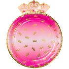 Prinsesskrona Papperstallrikar Rosa/Guld