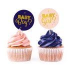 Gender Reveal Tårtdekorationer Blå/Ljusrosa