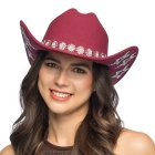 Stjärnblomma Cowboyhatt Mörkröd
