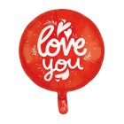 Love You Rund Folieballong Röd