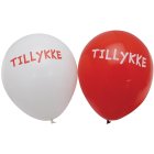 Tillykke Ballonger Röd/Vit