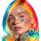 Pride Ansiktssmycken Regnbåge