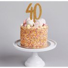 40 År Tårtdekoration Guld