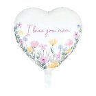I Love You Mom Hjärta Folieballong Vit