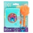Stitch® Mjuk Dagbok Med Lås & Fluffig Penna
