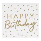 Happy Birthday Servetter Vit/Guld