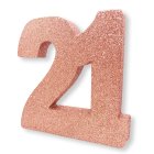 21 År Bordsdekoration Glitter Roséguld
