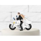 Brudpar På Motorcykel Bröllopsfigur