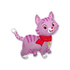 Katt Folieballong Ljusrosa