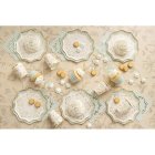 Blommiga Papperstallrikar Beige
