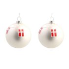 Julgranskulor Danska Flaggor Vit