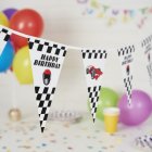 Racerbil Happy Birthday Vimpelgirlang