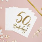 50 År Servetter Guld/Vit