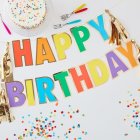 Happy Birthday Girlang Flerfärgad/Guld