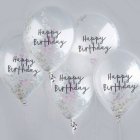 Happy Birthday Konfetti Ballonger Skimrande