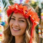 Hawaii Blomsterkrans Röd