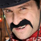 Cowboy Mustasch Svart