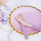Guldkantade Papptallrikar Rosa