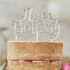 Happy Birthday Trä Tårttopper
