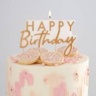 Happy Birthday Tårtljus Guld/Vit