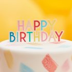 Happy Birthday Tårtdekoration Akryl Flerfärgad