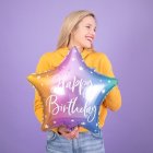 Stjärna Happy Birthday Folieballong Multifärgad