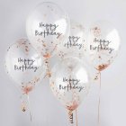 Happy Birthday Konfetti Ballonger Roséguld